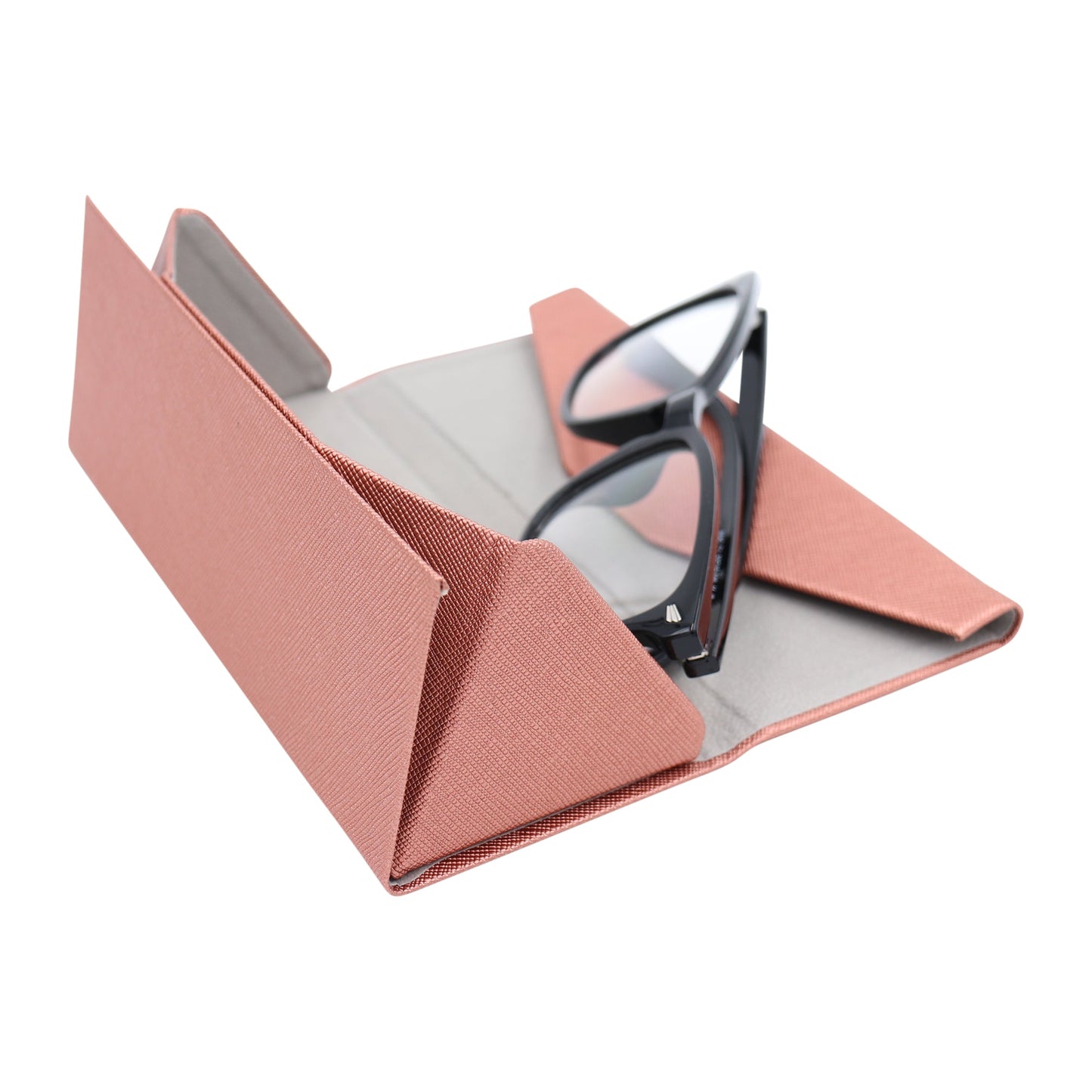 Metallic Bronze Glasses Case - Vegan Leather Folding Hard Shell Case