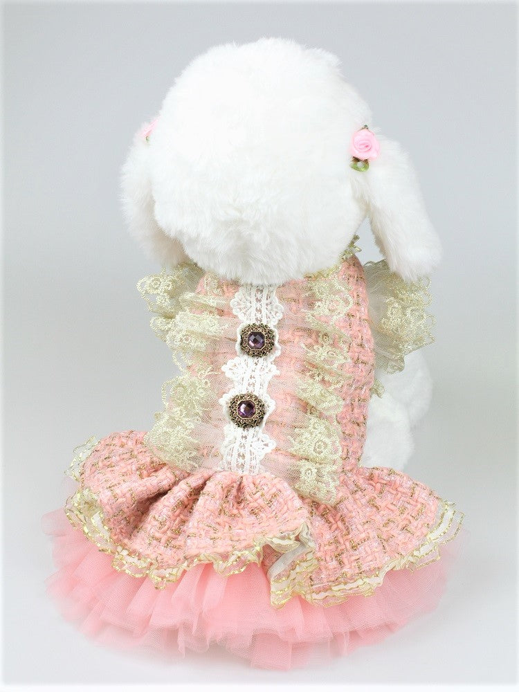Vintage Pink Tweed Dog Dress