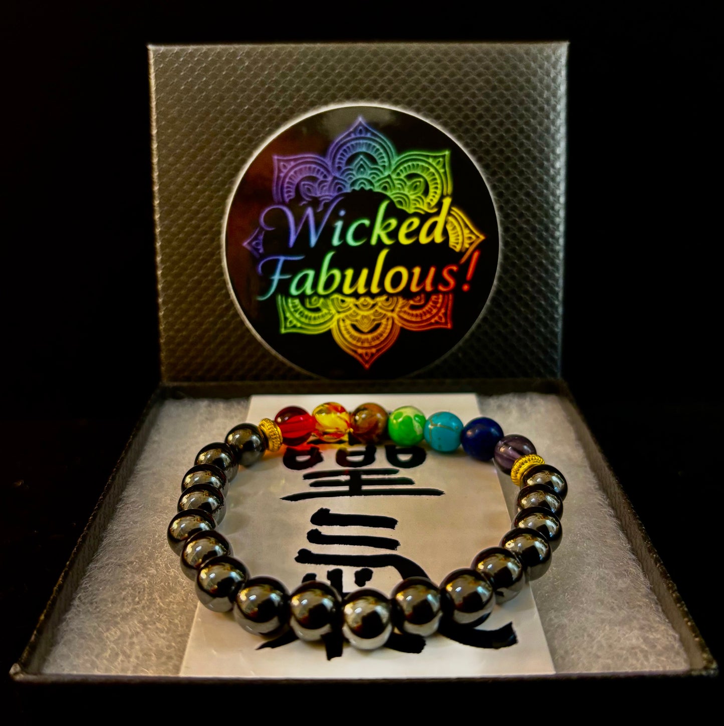 Chakra Healing Reiki-Infused Bracelet with Hematite - Grounding, Protection & Balance