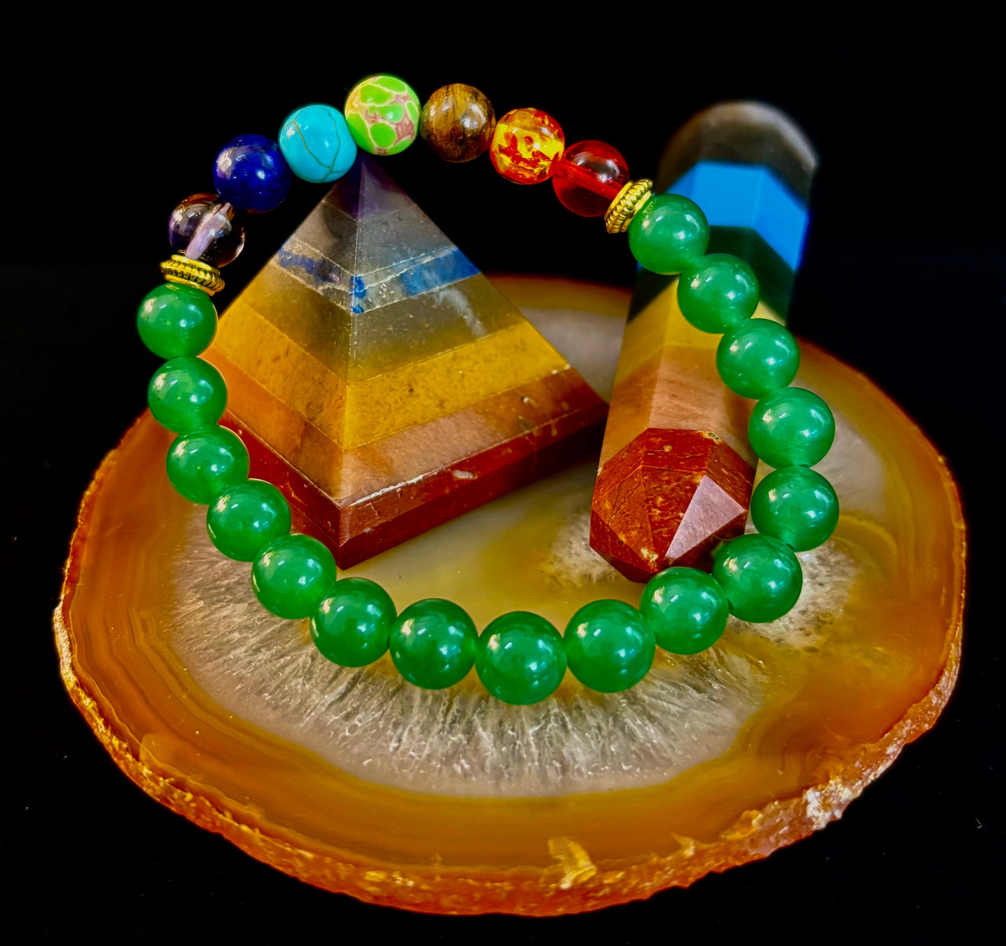 Chakra & Green Aventurine Healing Bracelet