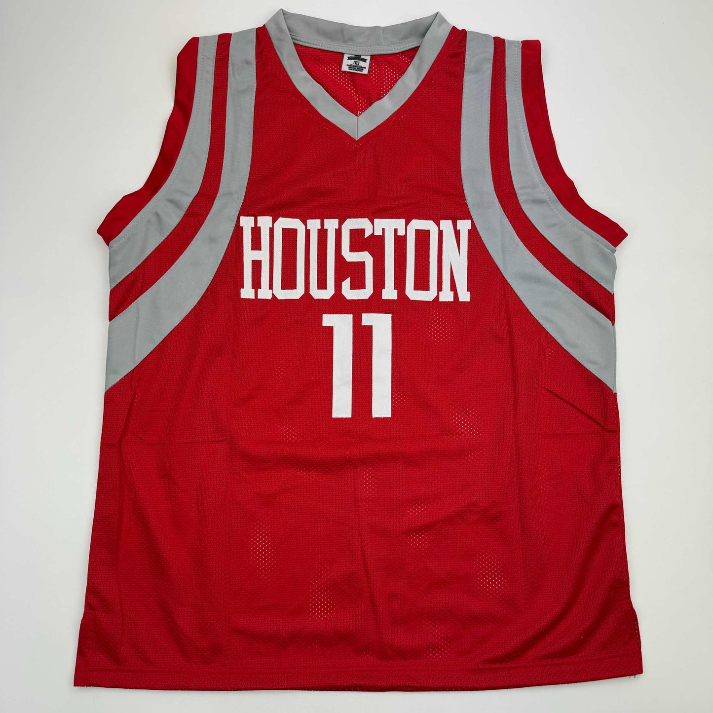 Autographed/Signed Yao Ming Houston Red Basketball Jersey Beckett BAS COA