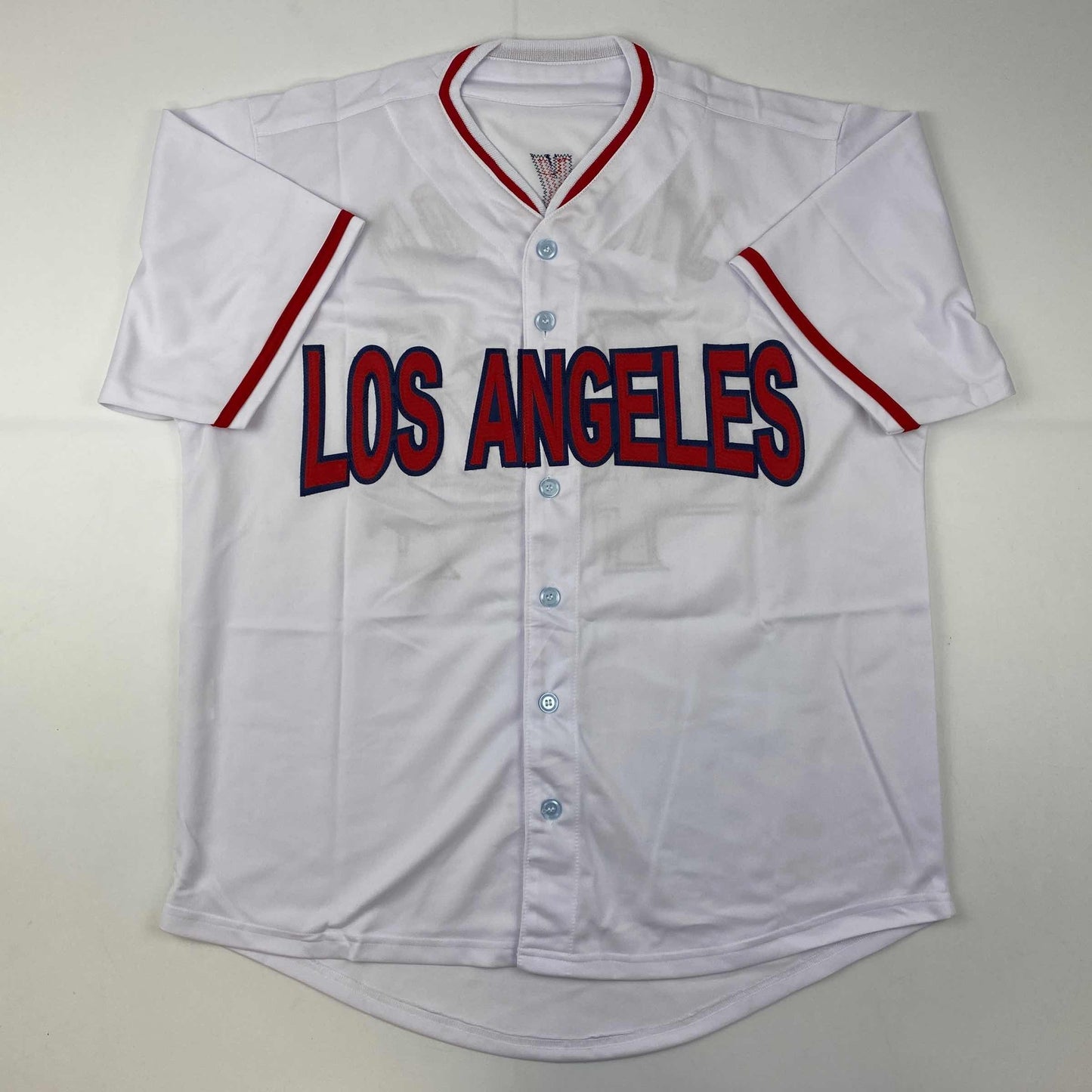 Autographed/Signed Reggie Jackson California Los Angeles White Baseball Jersey JSA COA