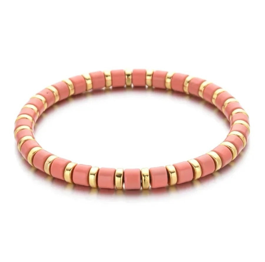 Enamel Beaded Charm Bar Bracelets - Charm Bar Styling