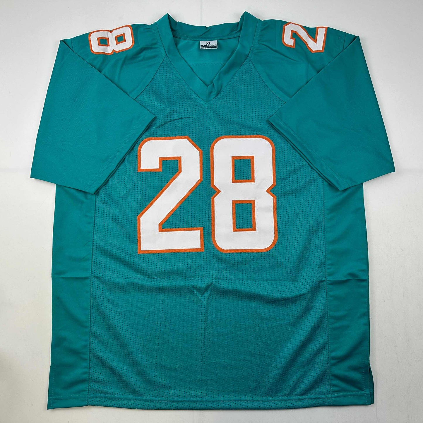Autographed/Signed De'Von DeVon Achane Miami Teal Football Jersey Beckett BAS COA