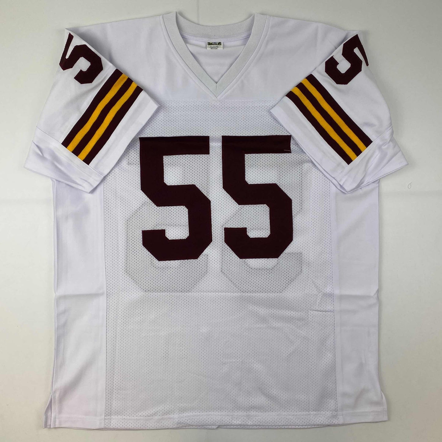 Autographed/Signed Chris Hanburger HOF 2011 Washington White Football Jersey JSA COA