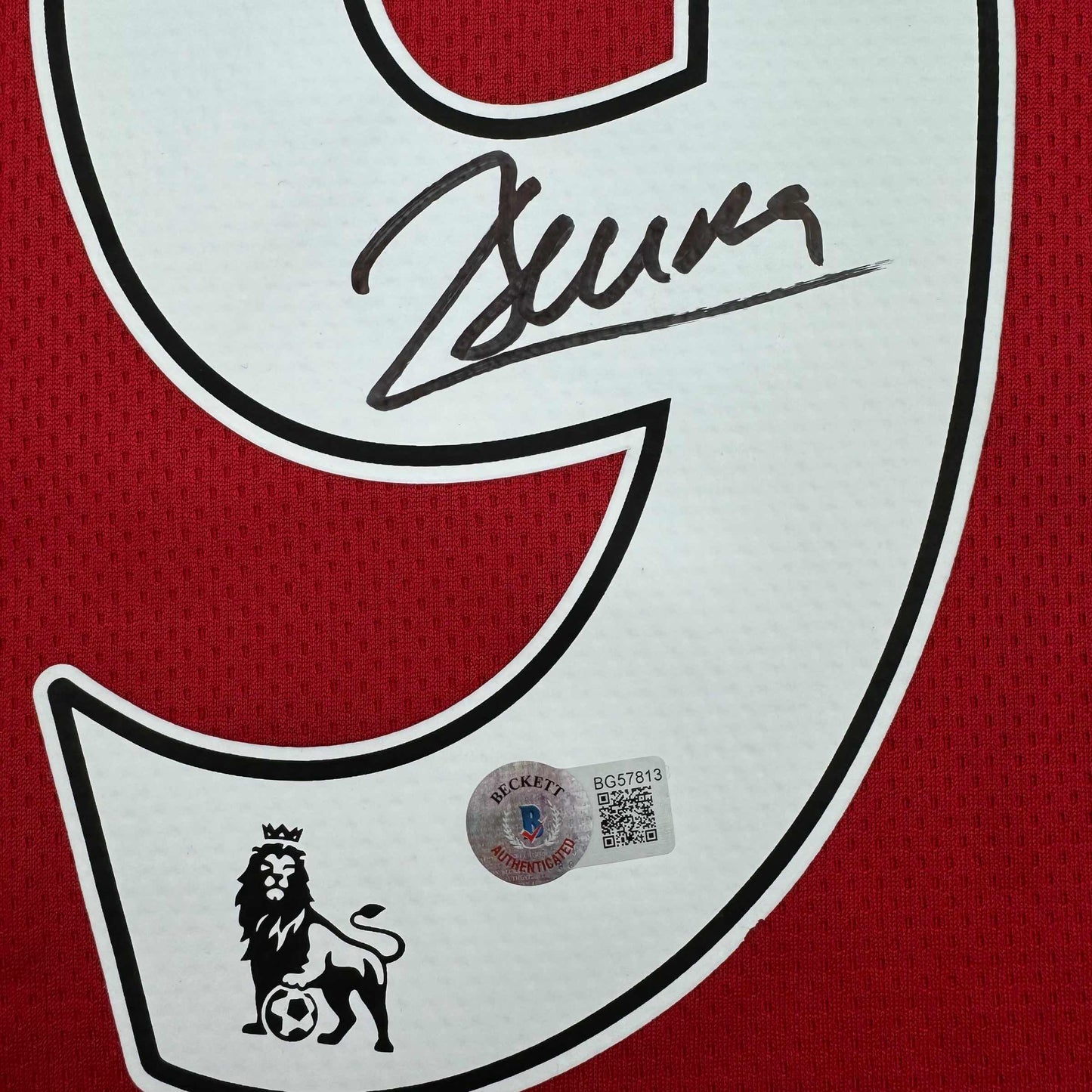 Framed Autographed/Signed Dimitar Berbatov 35x39 Manchester United Red Soccer Jersey Beckett BAS COA