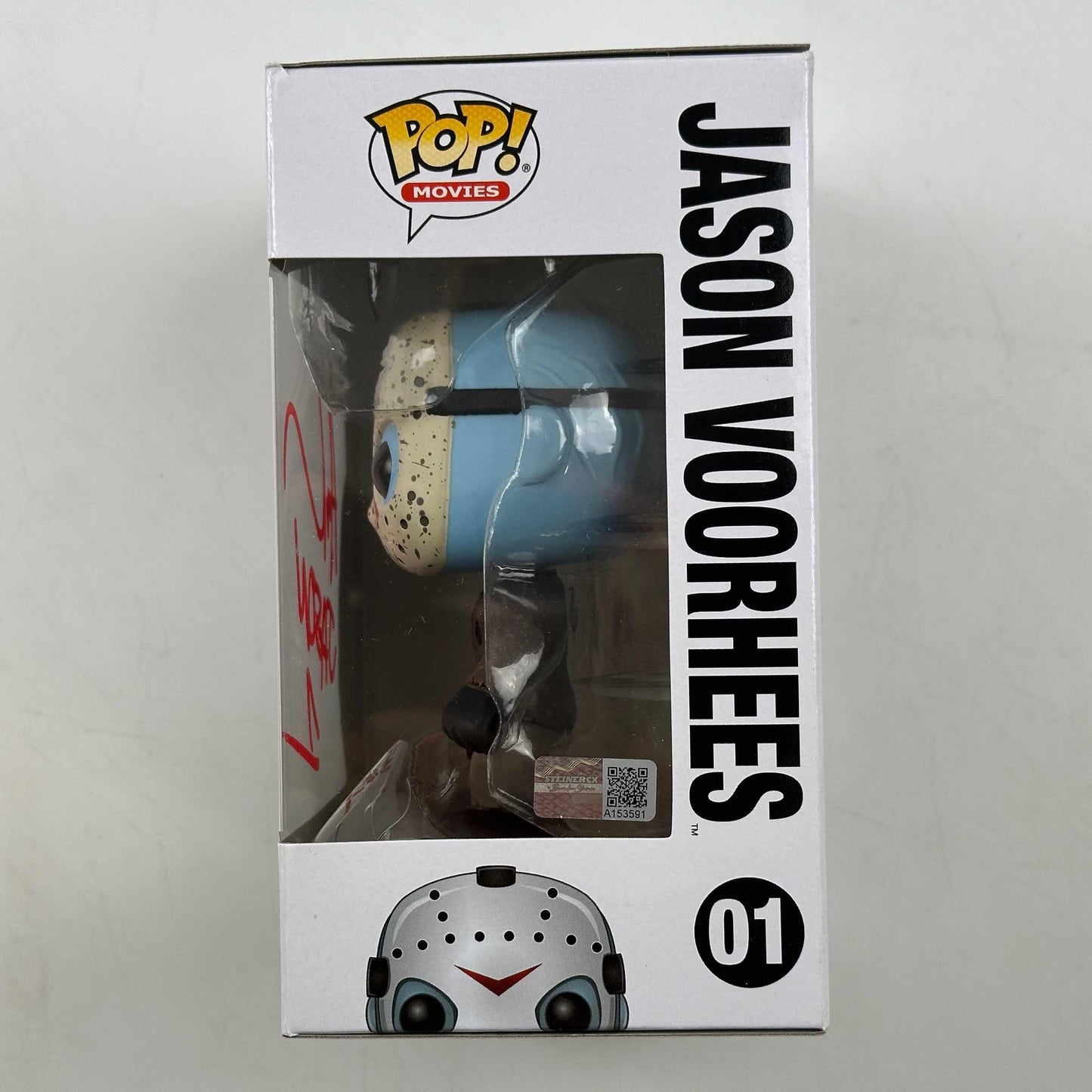 Autographed/Signed Ari Lehman Jason Voorhees Friday The 13th Funko Pop #01 Movie Figurine Toy Steiner CX COA