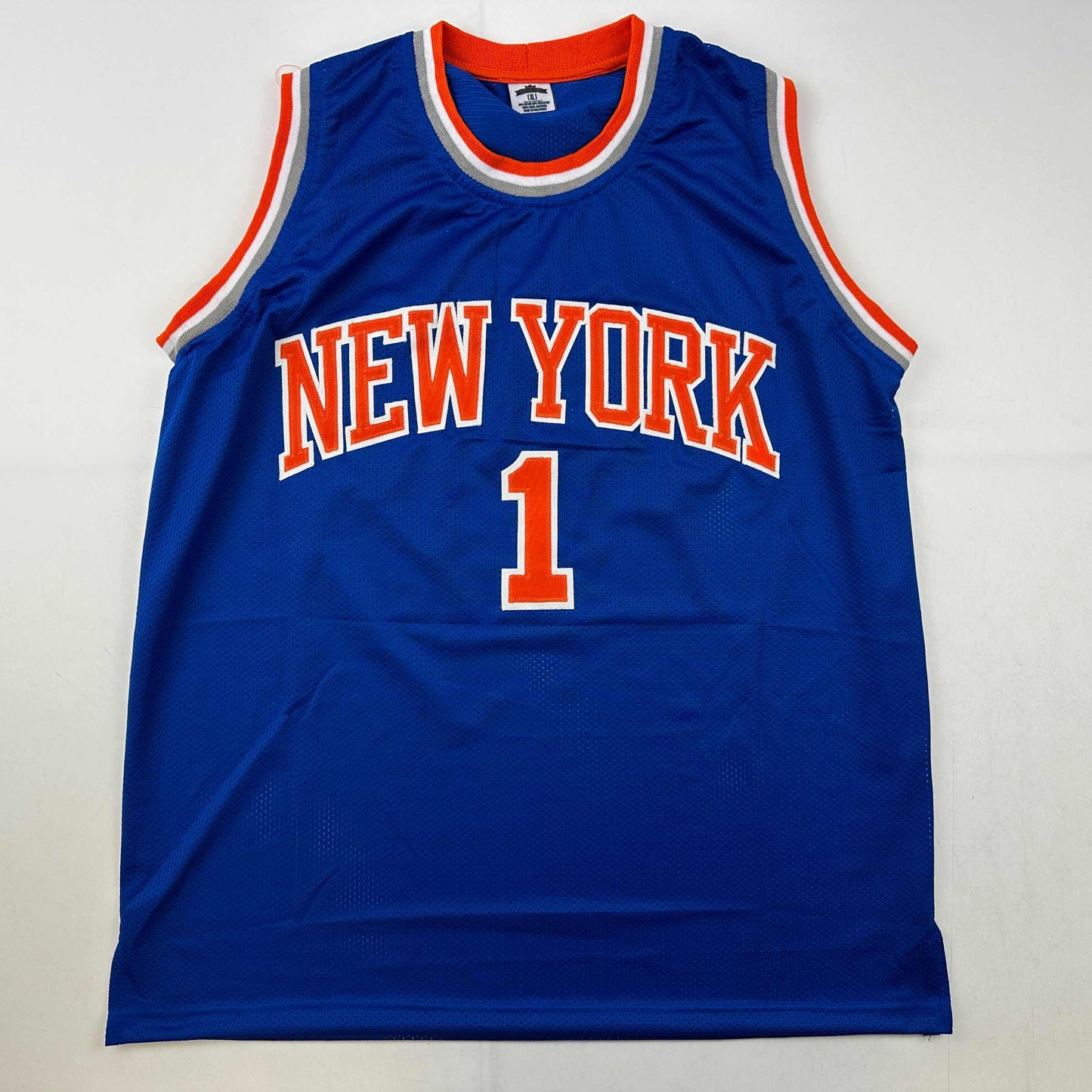 Autographed/Signed Amare Stoudemire New York Blue Basketball Jersey Beckett BAS COA
