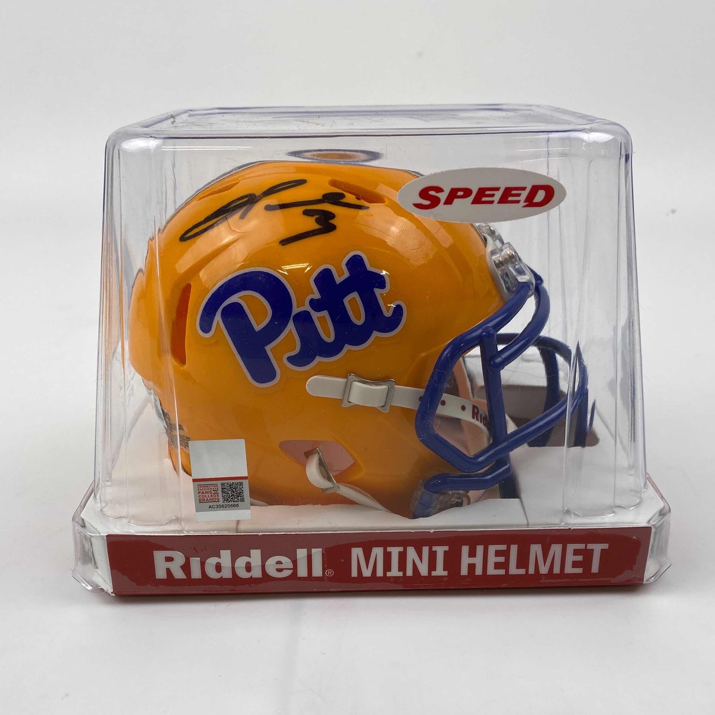 Autographed/Signed Damar Hamlin Pittsburgh Panthers Mini College Football Helmet Beckett BAS COA