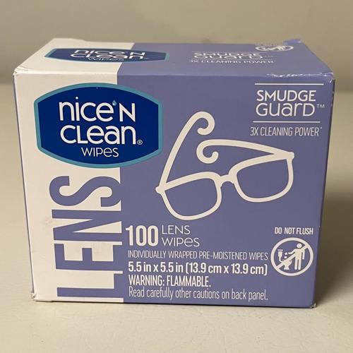 Nice 'n Clean SmudgeGuard Lens Cleaning Wipes (100 Total Wipes) | Pre-Moistened