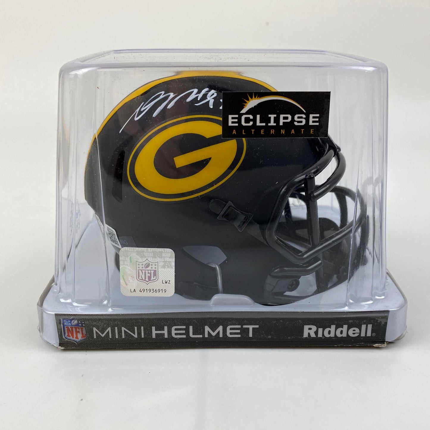 Autographed/Signed Davante Adams Green Bay Packers Eclipse Football Mini Helmet Beckett BAS COA