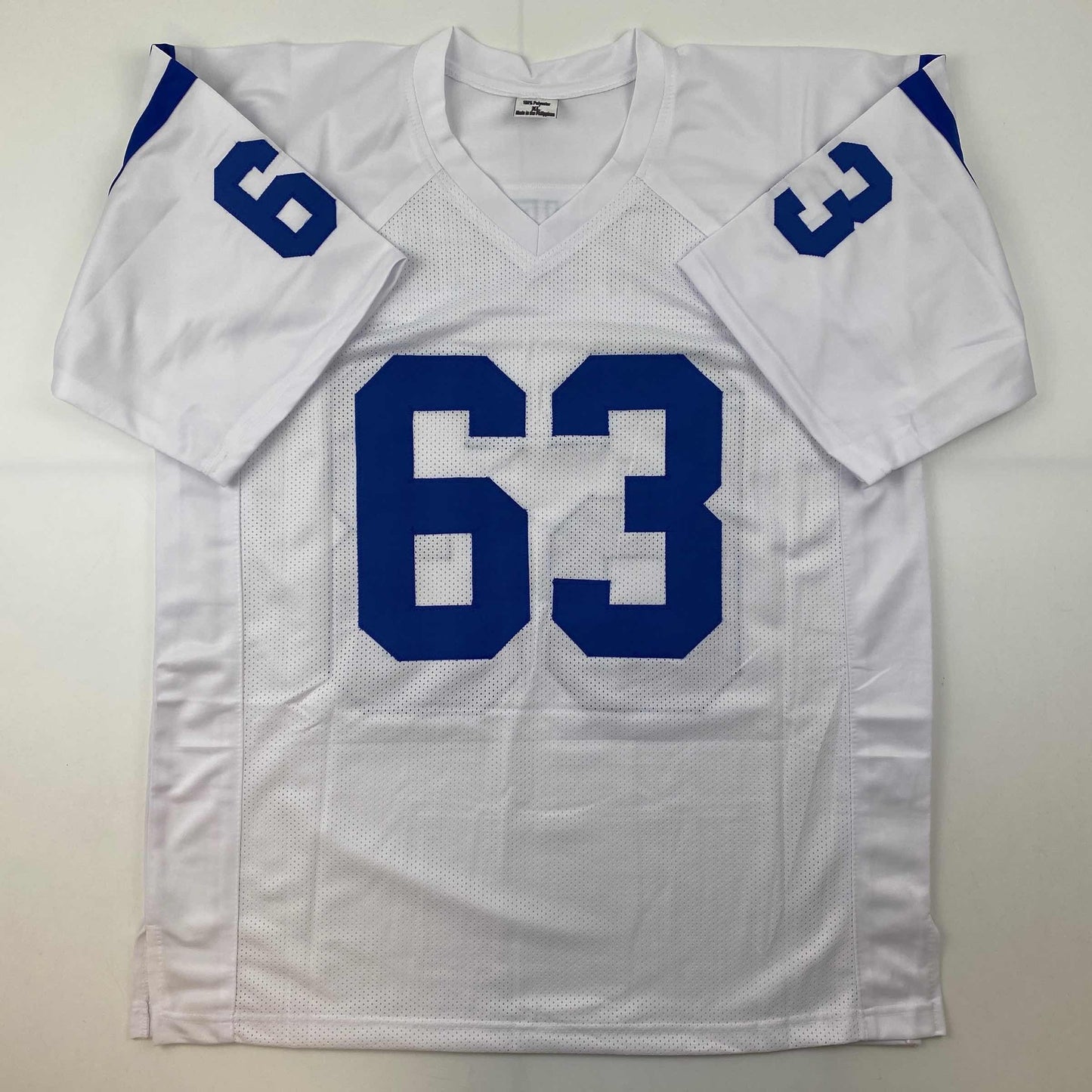 Autographed/Signed Jeff Saturday Indianapolis White Football Jersey JSA COA