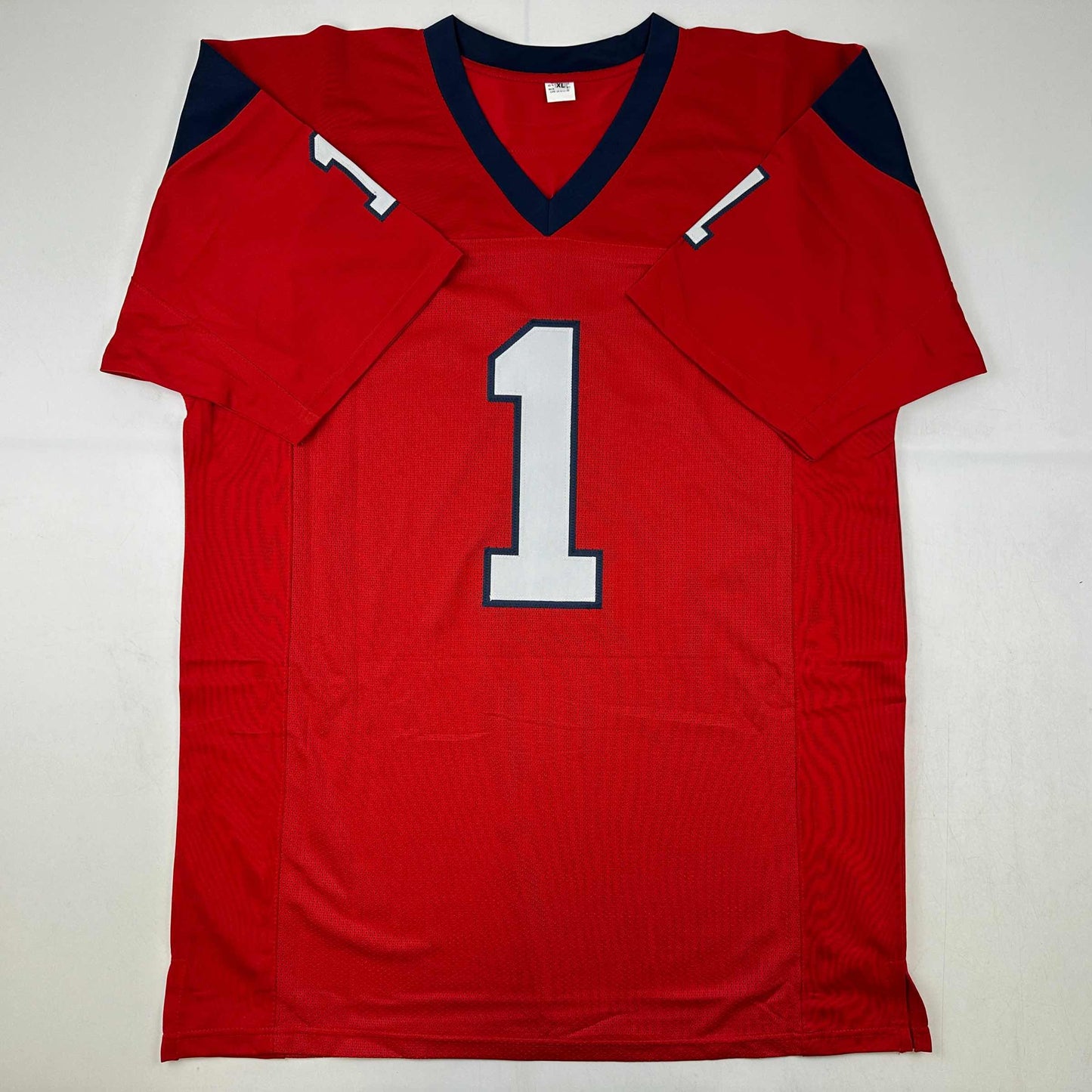 Autographed/Signed Jimmie Ward Houston Red Football Jersey Beckett BAS COA