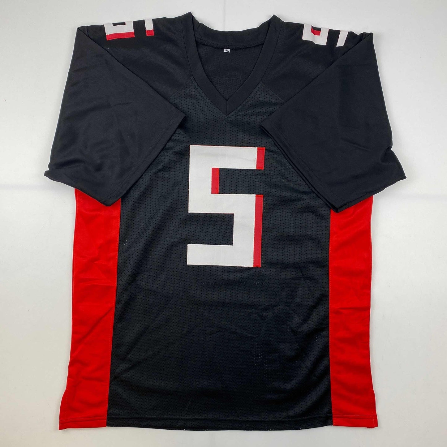 Autographed/Signed Drake London Atlanta Black Football Jersey Beckett BAS COA
