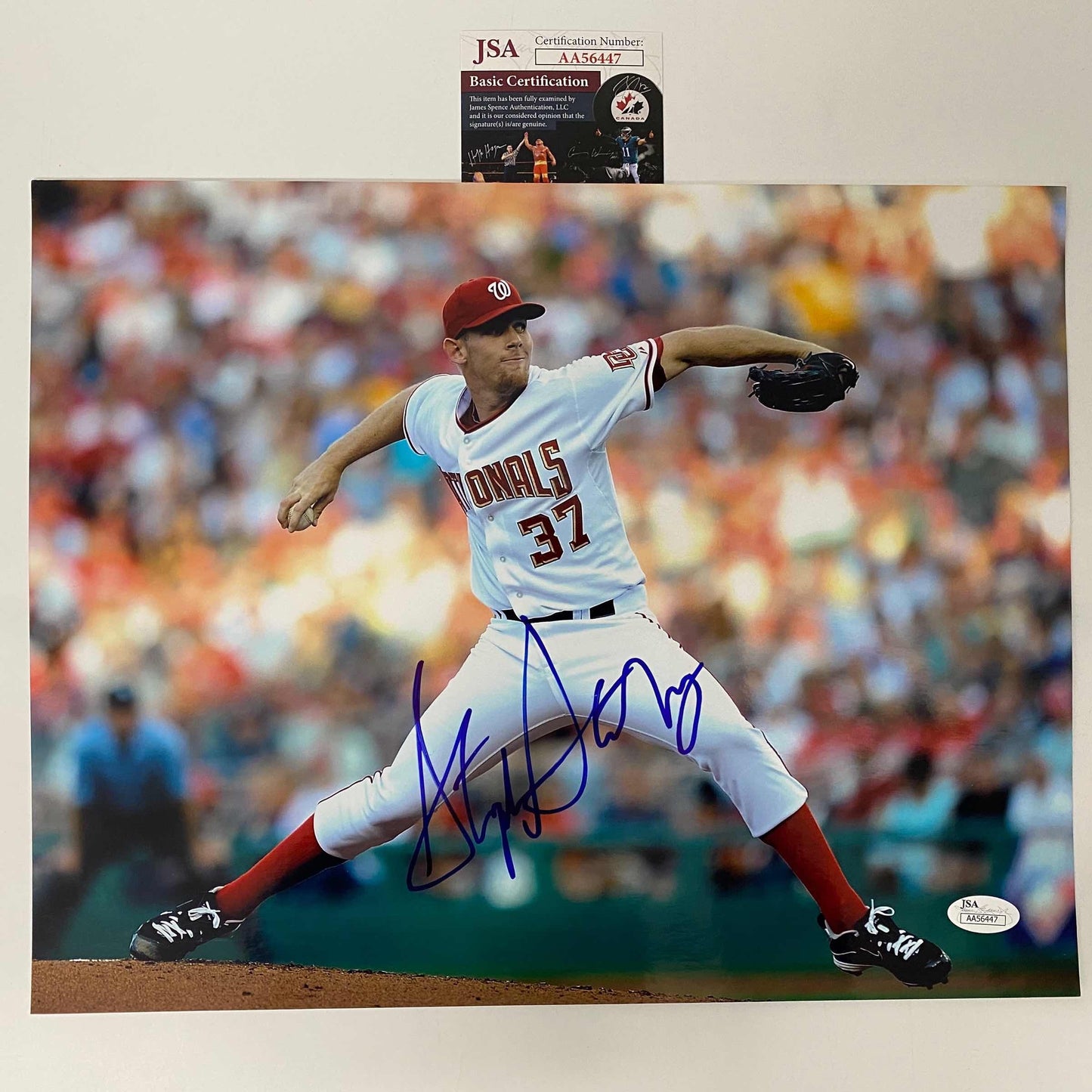 Autographed/Signed Stephen Strasburg Washington Nationals 11x14 Baseball Photo JSA COA