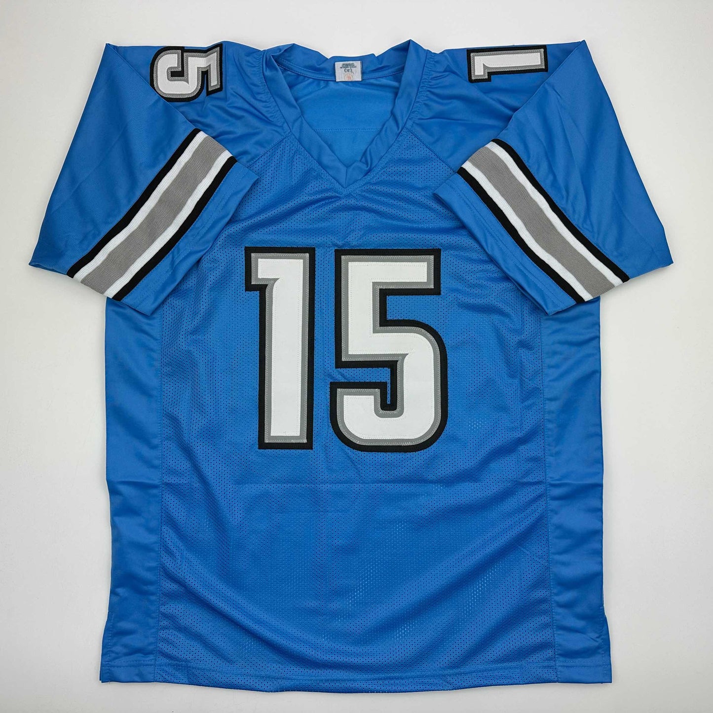 Autographed/Signed Golden Tate Detroit Blue Football Jersey Beckett BAS COA