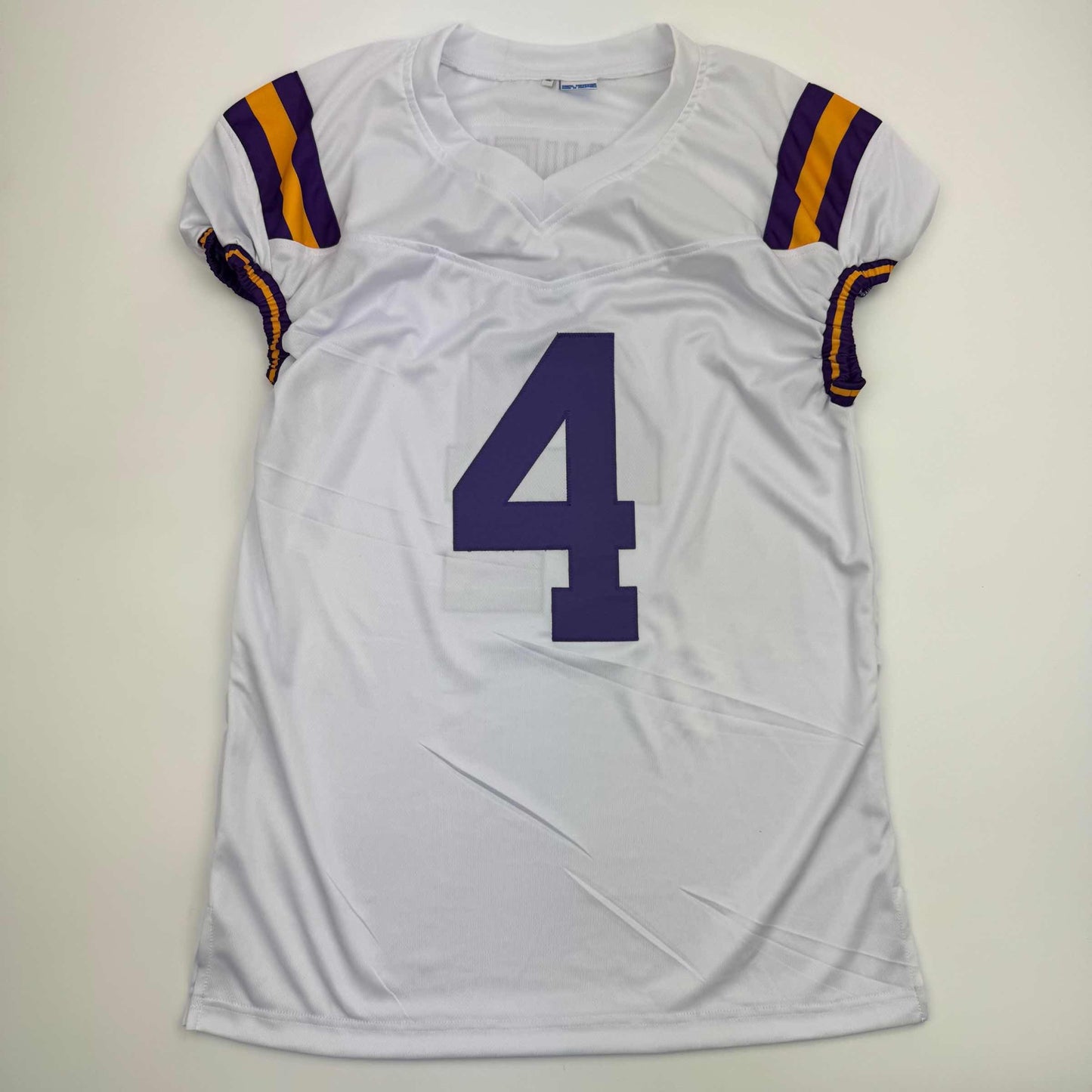 Autographed/Signed CJ C.J. Daniels LSU White College Football Jersey Beckett BAS COA