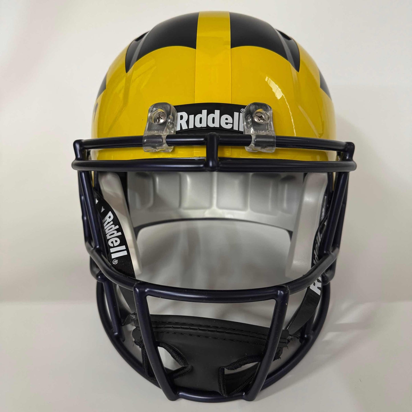 Autographed/Signed JJ J.J. McCarthy Michigan Wolverines Full Size FS F/S Speed Replica College Football Helmet Beckett BAS COA