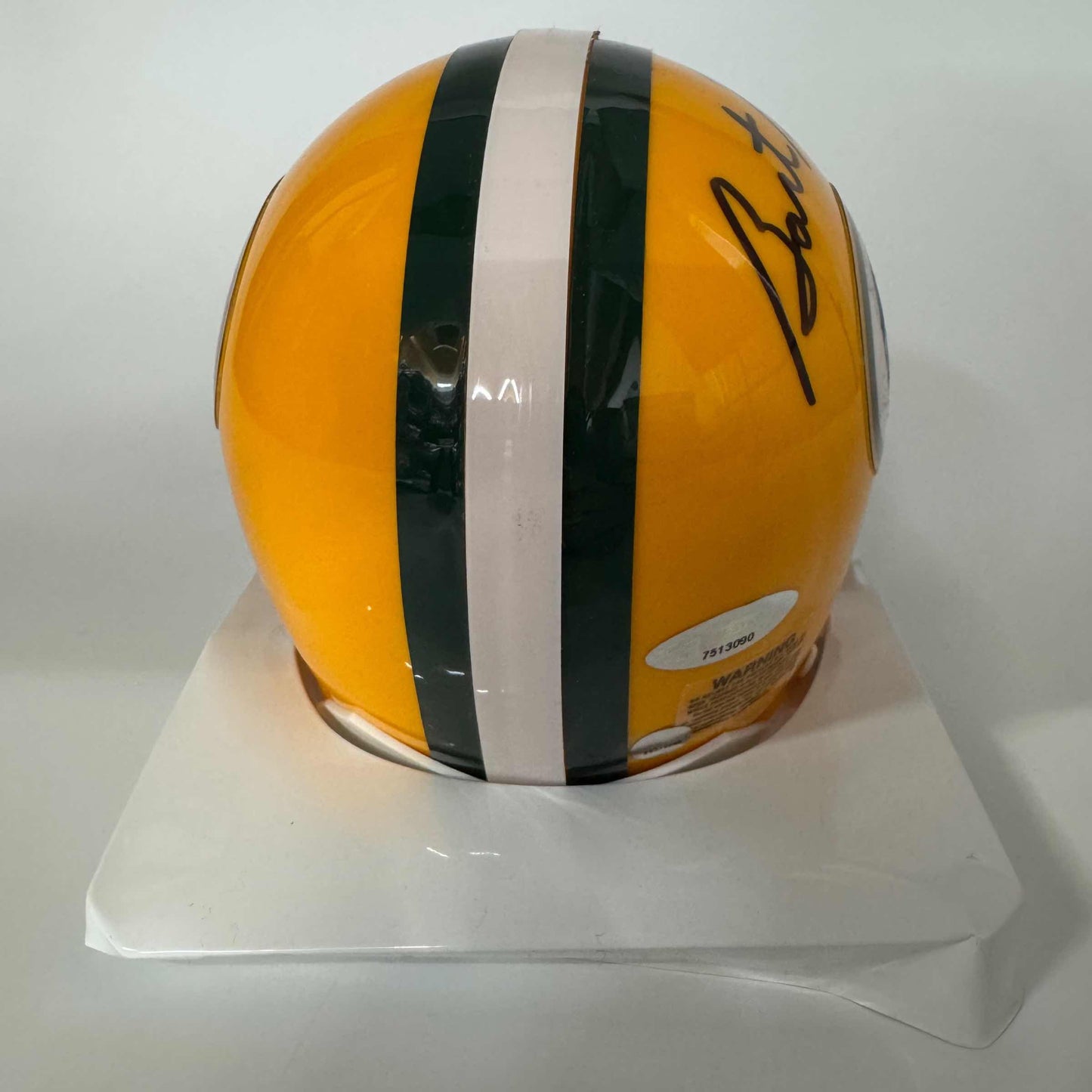 Autographed/Signed Bart Starr & Aaron Rodgers Dual Green Bay Packers Football Mini Helmet Steiner Sports COA