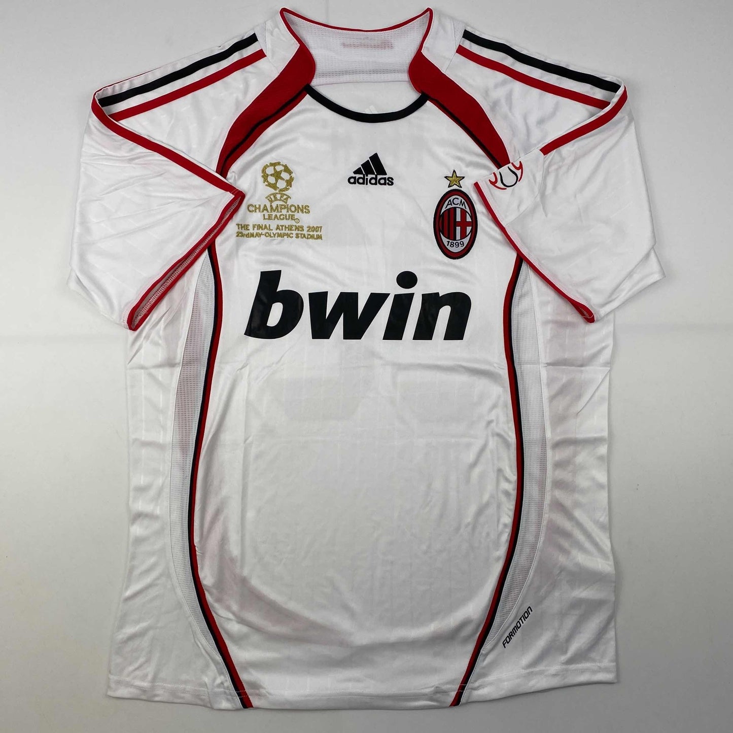 Autographed/Signed Ricardo Kaka AC Milan White Soccer Futbol Jersey Beckett BAS COA