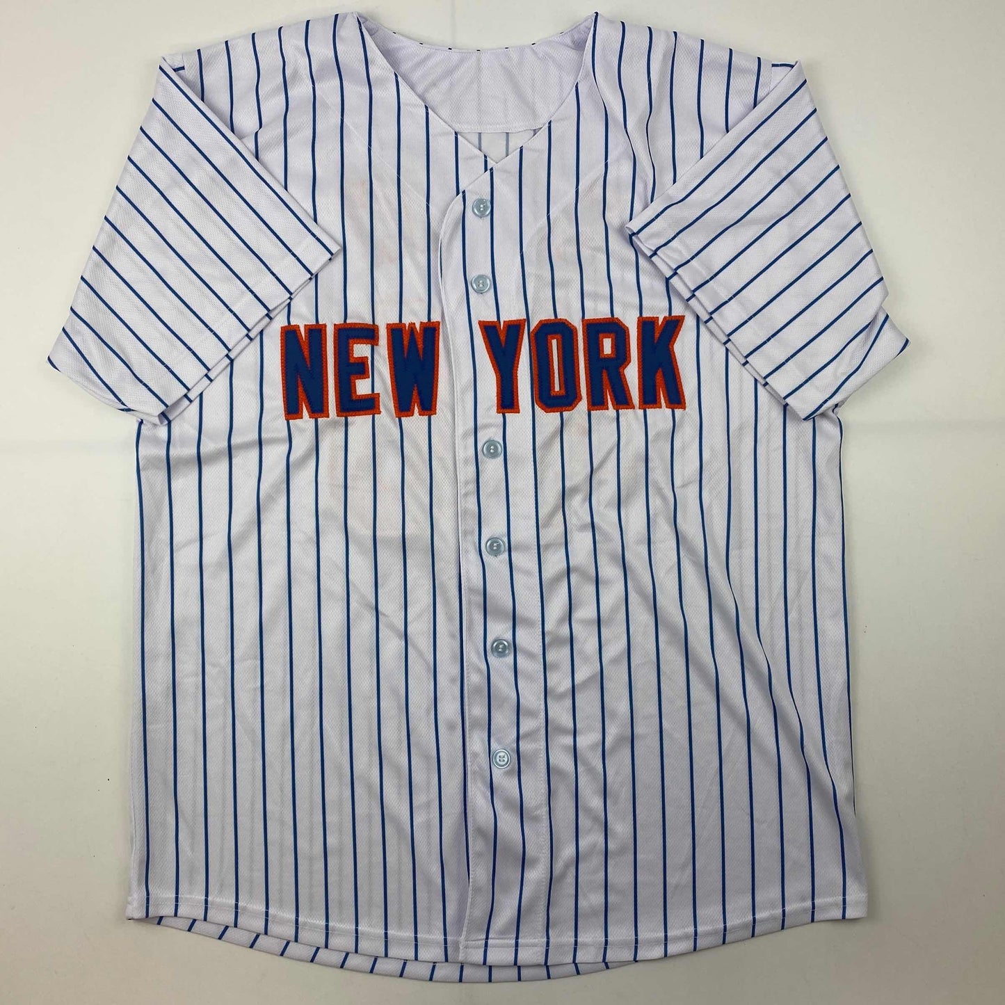 Autographed/Signed Bartolo Colon New York Pinstripe Baseball Jersey Beckett BAS COA