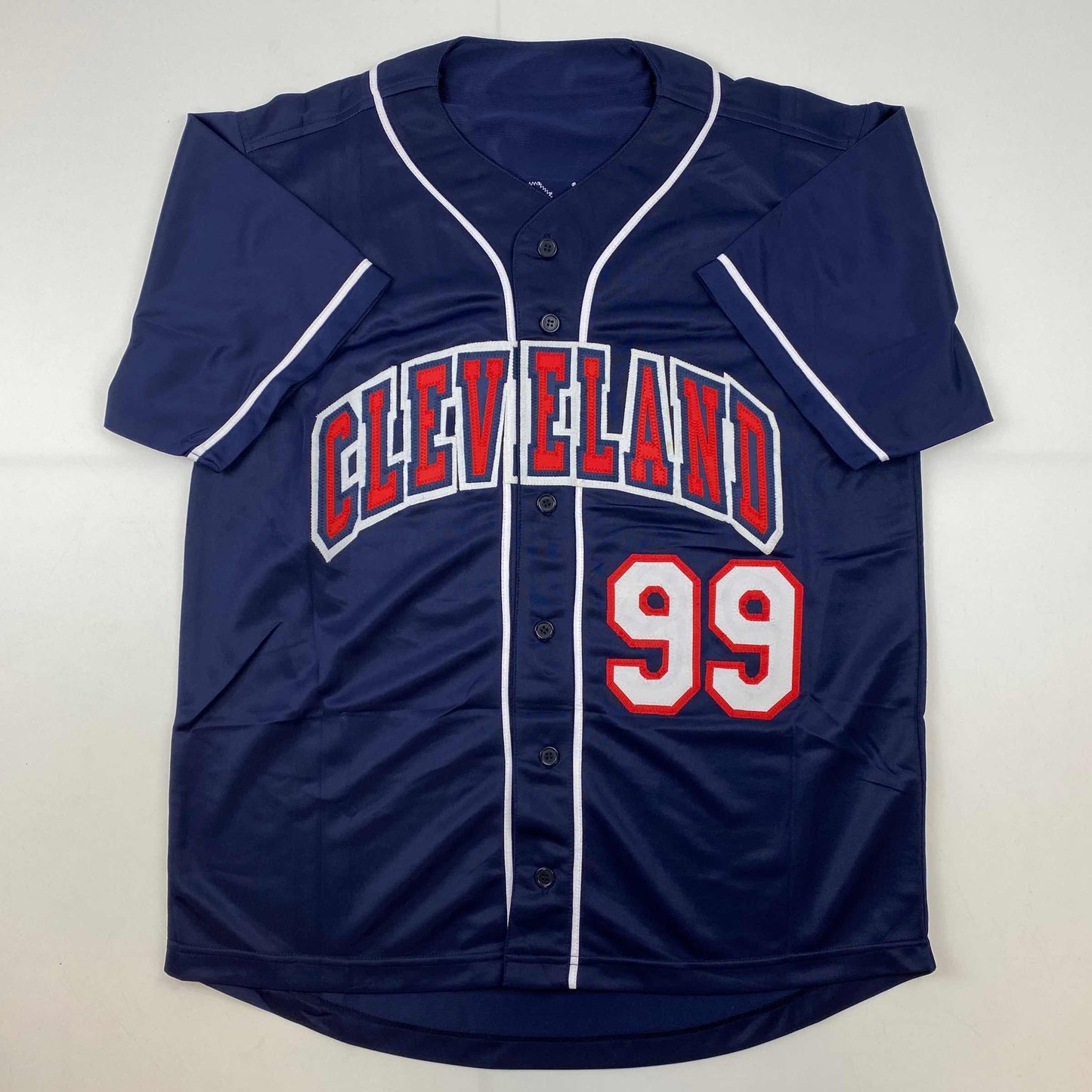 Autographed/Signed Charlie Sheen Wild Thing Ricky Vaughn Major League Movie Blue Baseball Jersey JSA COA