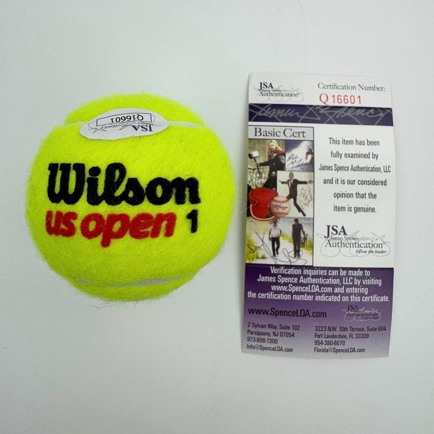 Autographed/Signed Rafael Nadal Wilson US Open 1 Tennis Ball JSA COA