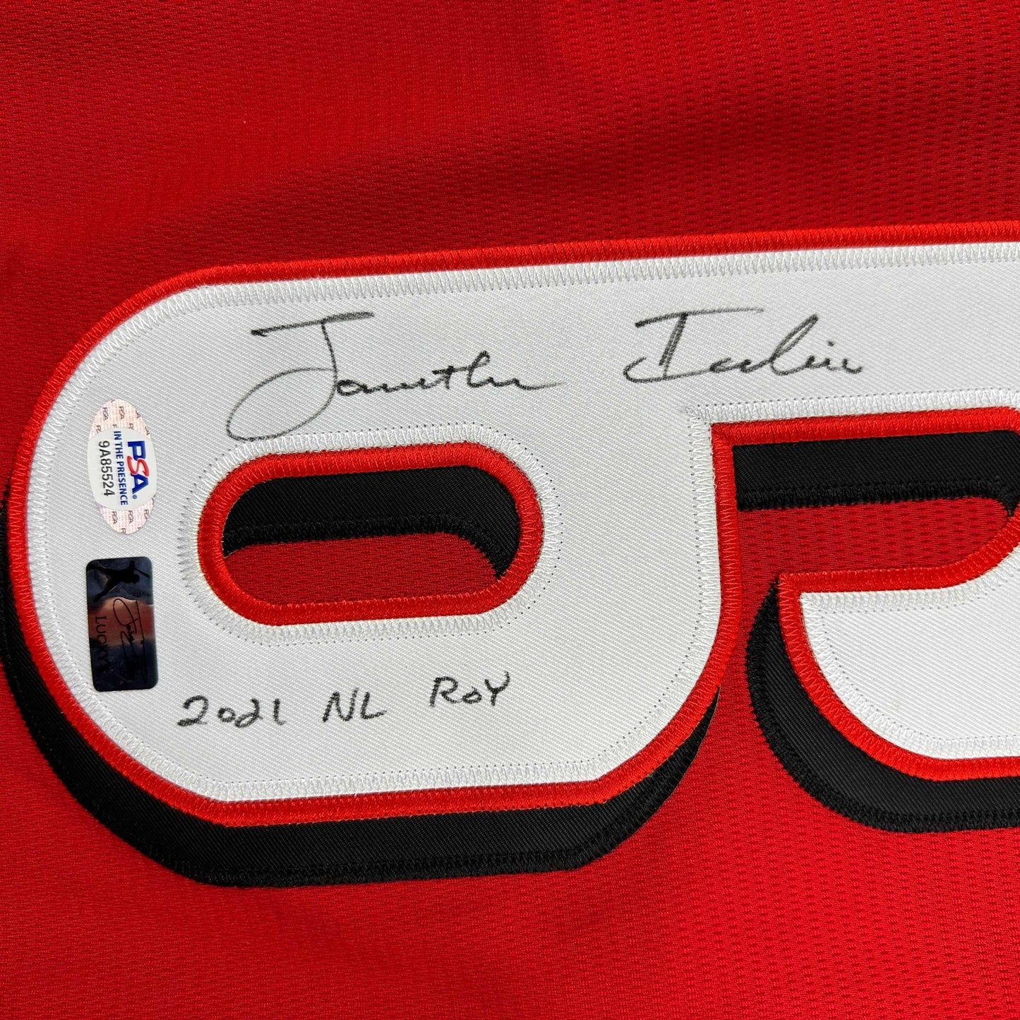 Autographed/Signed Jonathan India 2021 NL ROY Cincinnati Red Baseball Jersey JSA COA