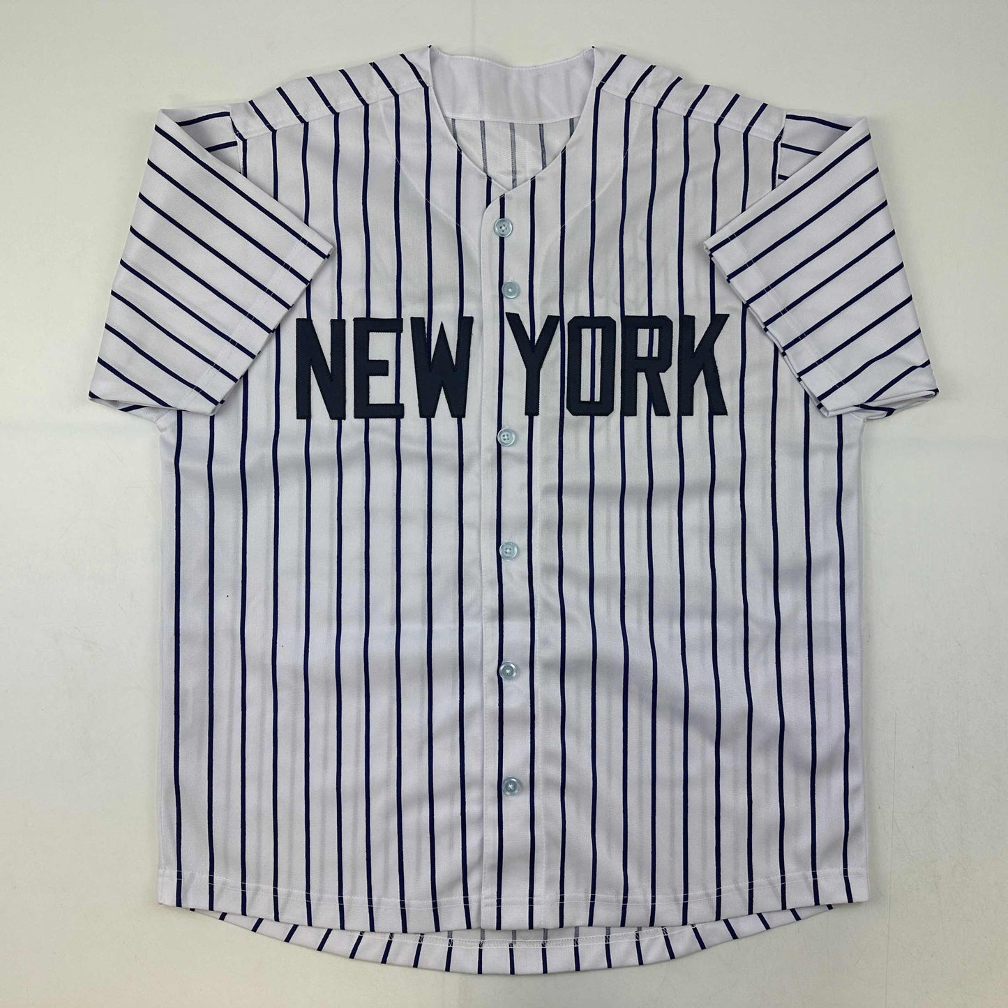 Autographed/Signed Rudy Giuliani New York Pinstripe Baseball Jersey Beckett BAS COA