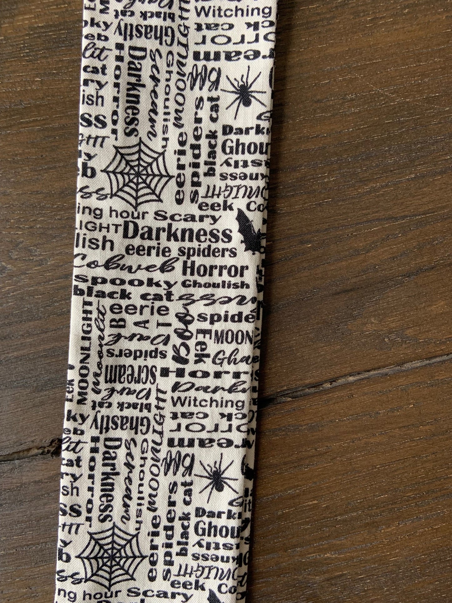 Multipurpose Fabric Tie in Wicked Words print