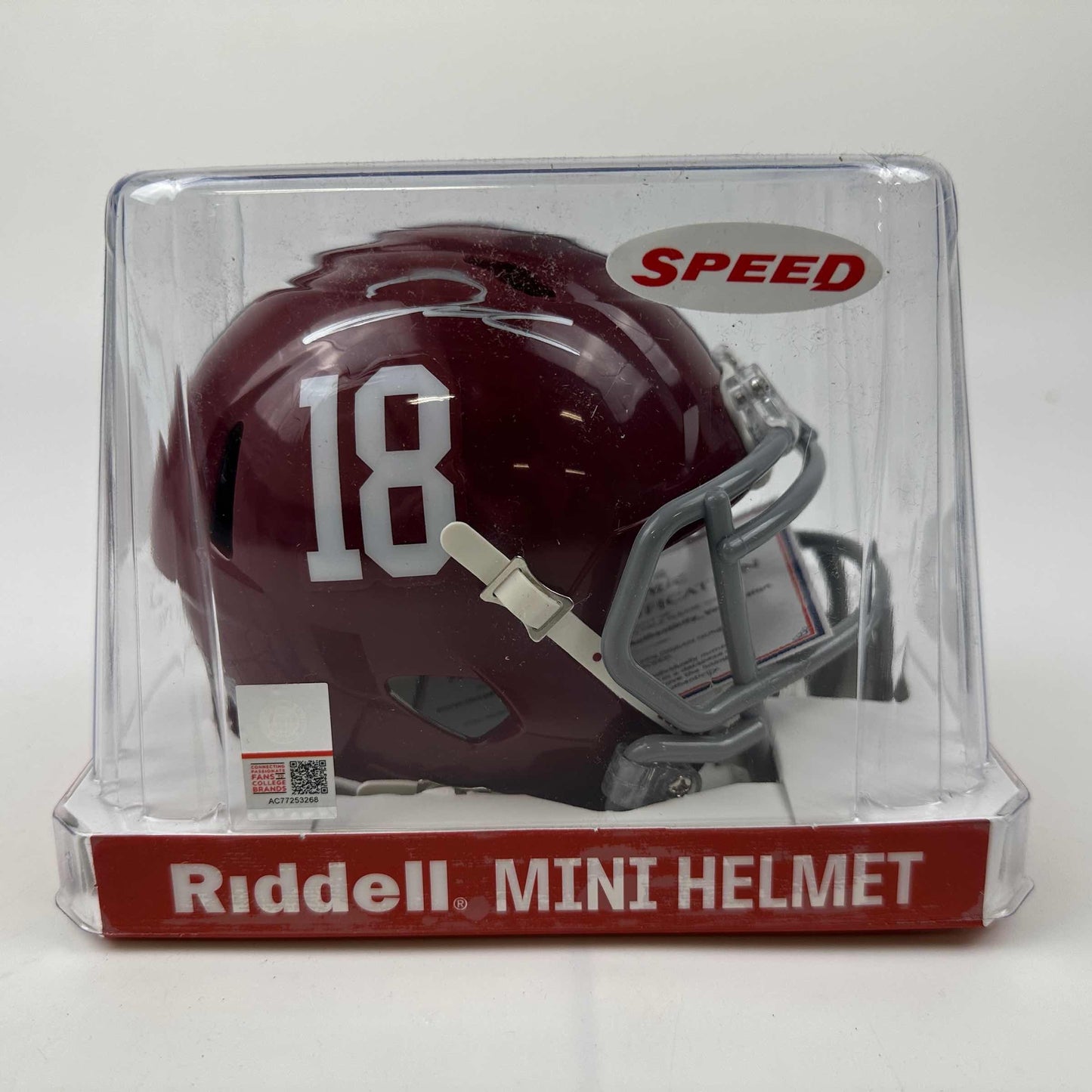 Autographed/Signed Jahmyr Gibbs Alabama Crimson Tide Mini College Football Helmet Fanatics COA