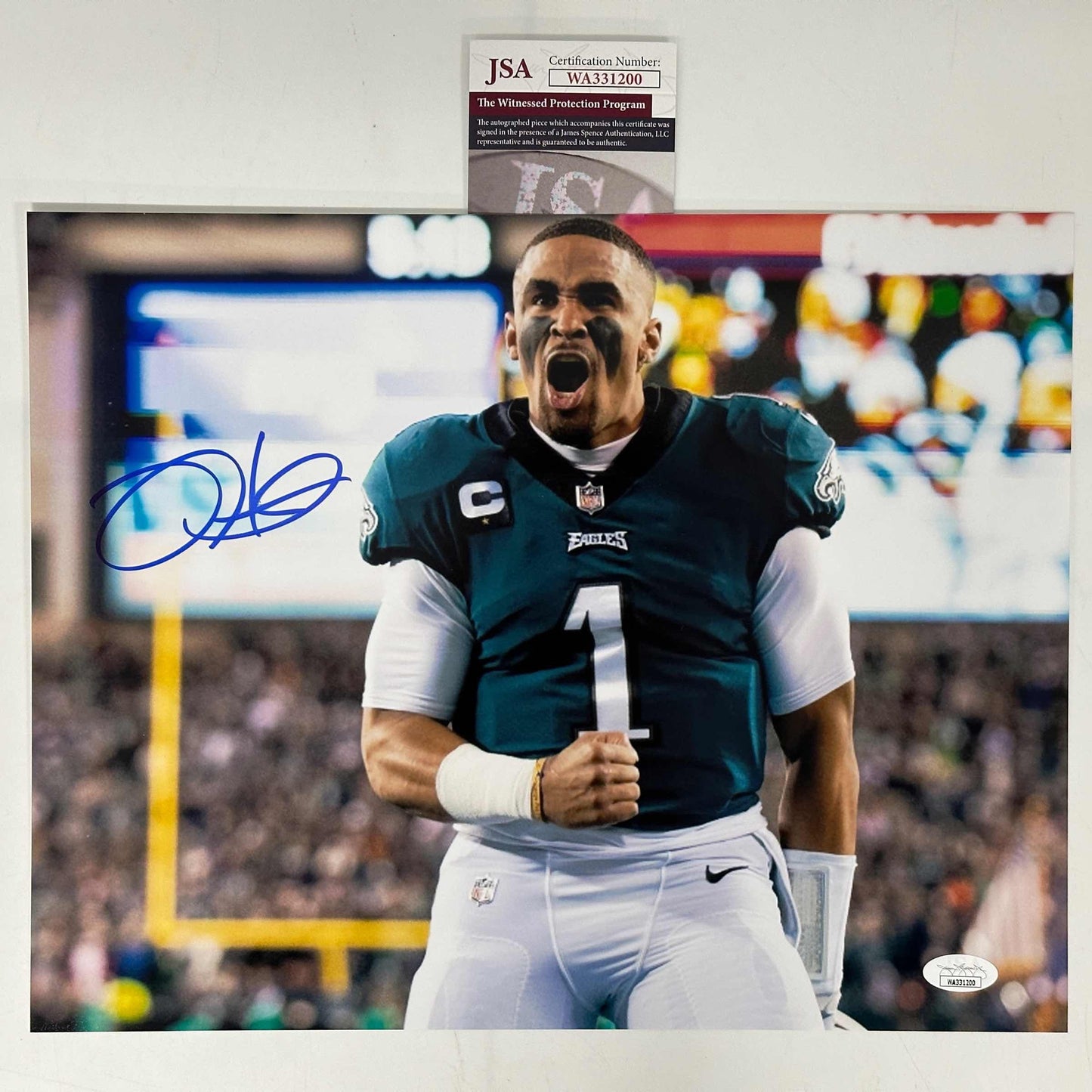 Autographed/Signed Jalen Hurts Philadelphia Eagles 11x14 Football Photo JSA COA #5