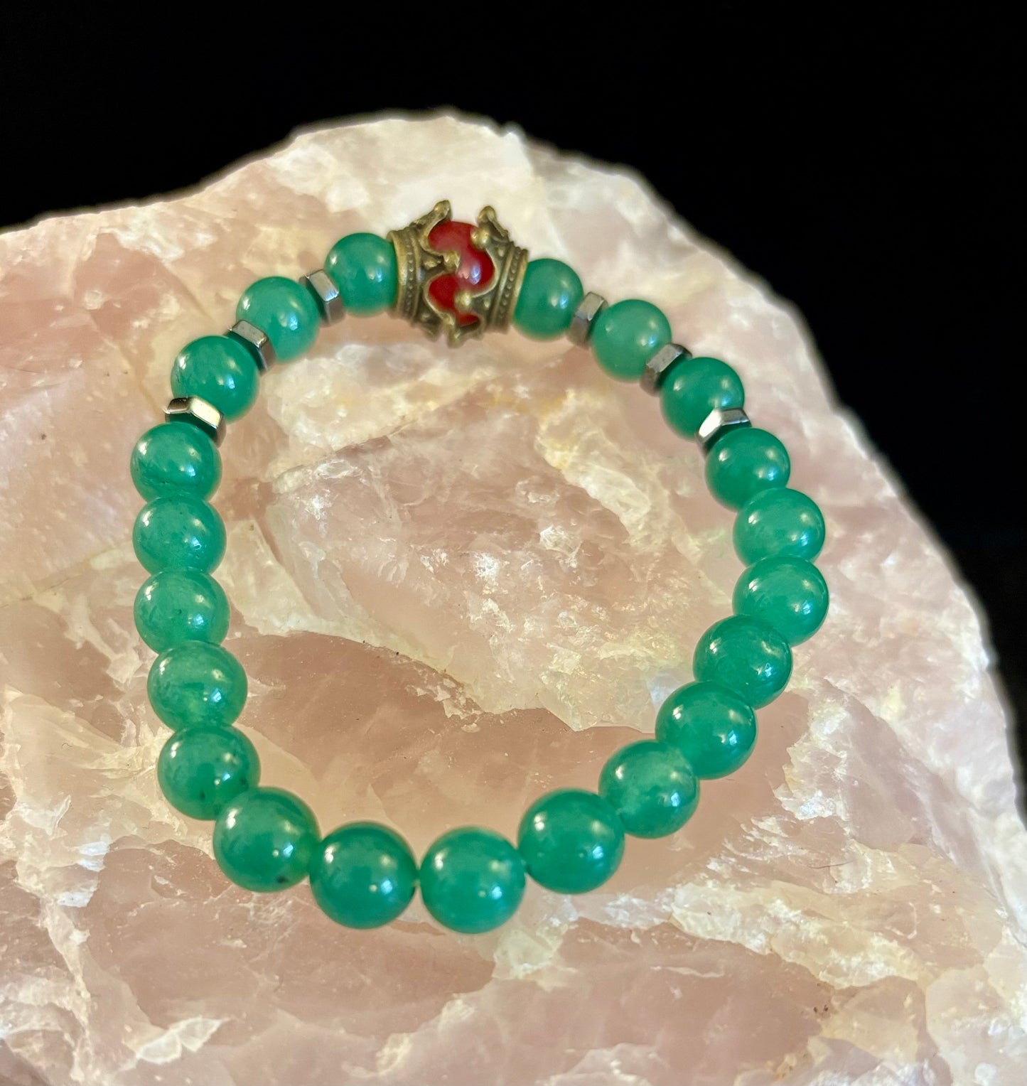 Crowned Energy Protection Bracelet – 8mm Natural Stone Beads (Multiple Colors Available)