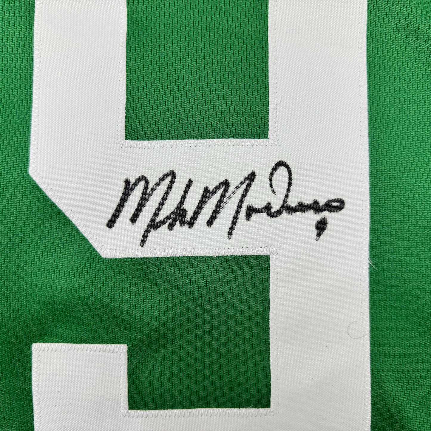 Autographed/Signed Mike Modano Dallas Green Retro Hockey Jersey Beckett BAS COA