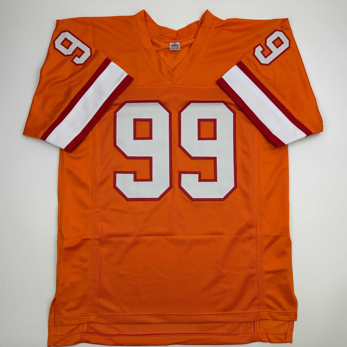 Autographed/Signed Warren Sapp HOF 13 Tampa Bay Orange Retro Football Jersey Beckett BAS COA
