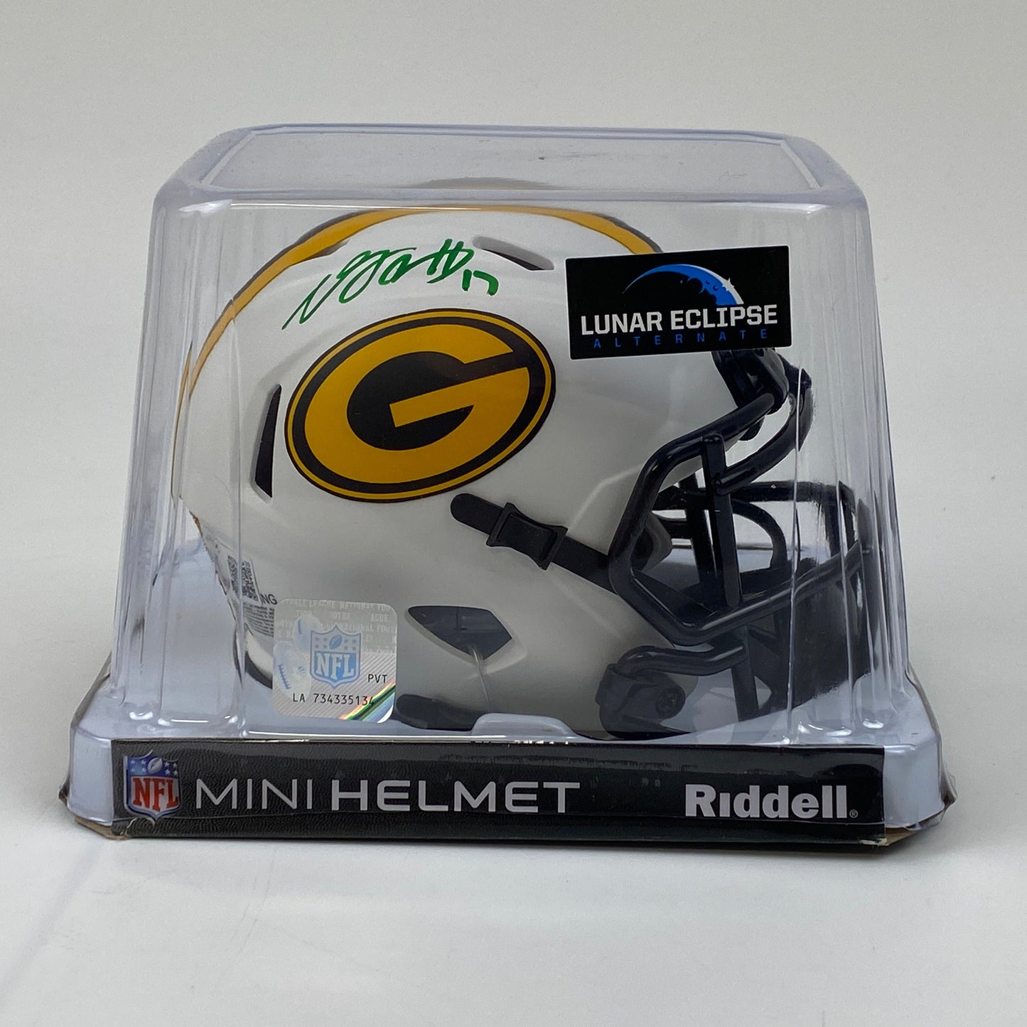 Autographed/Signed Davante Adams Green Bay Packers Lunar Eclipse Football Mini Helmet Beckett BAS COA