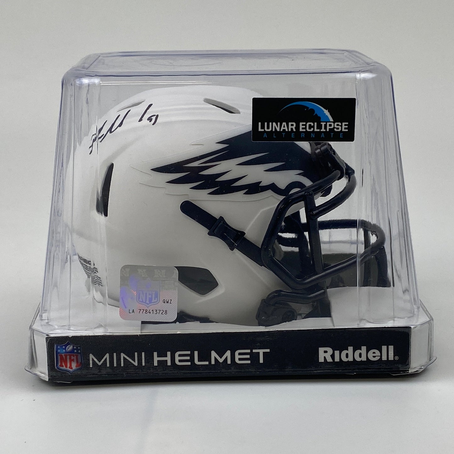 Autographed/Signed Fletcher Cox Philadelphia Eagles Lunar Eclipse Mini Football Helmet Beckett BAS COA