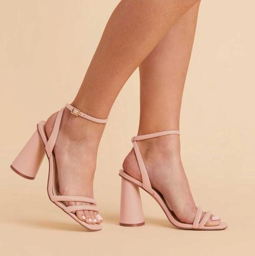 Birdy Grey Julia Chunky Heel Nude Blush