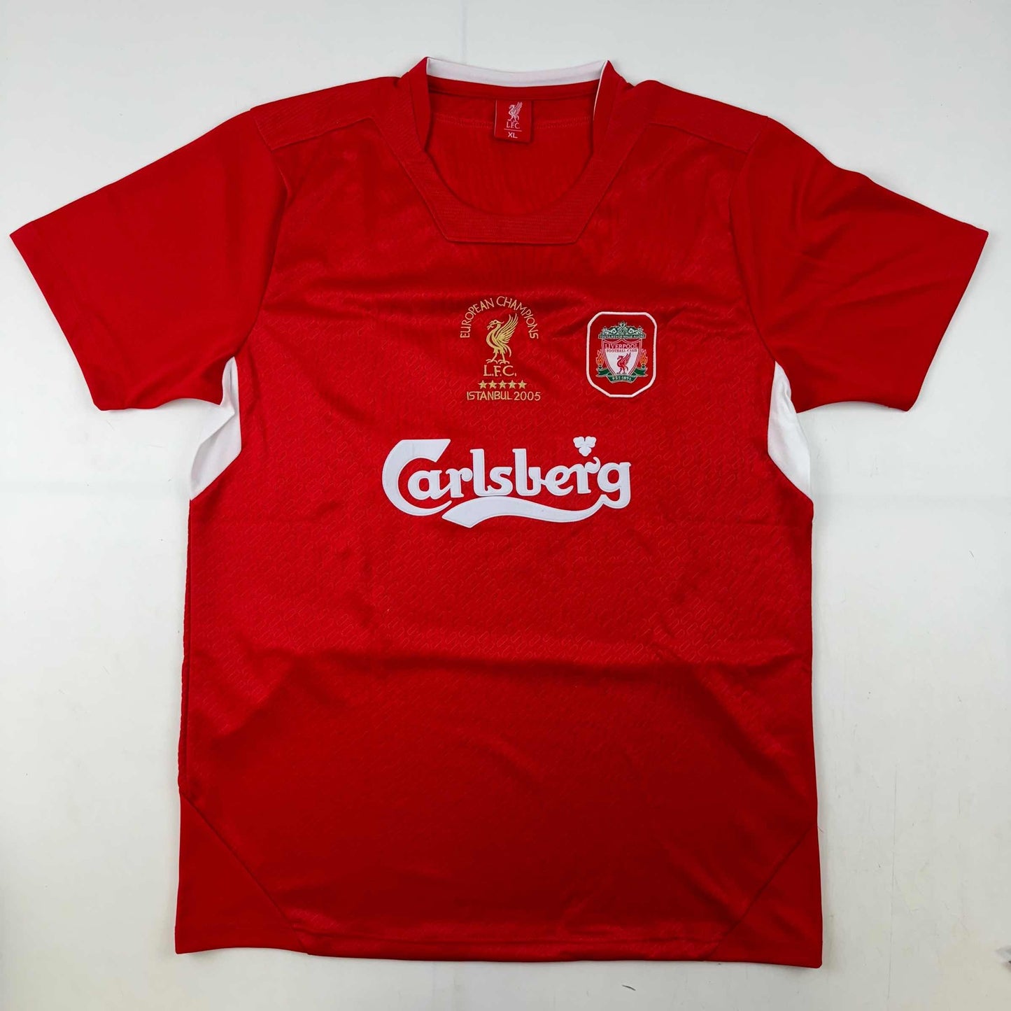 Autographed/Signed Kenny Dalglish Liverpool Red Carlsberg Soccer Jersey Beckett BAS COA