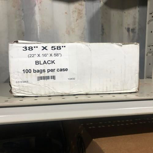 100/case - 55-60 gallons 38x58 Large Black Garbage Bags