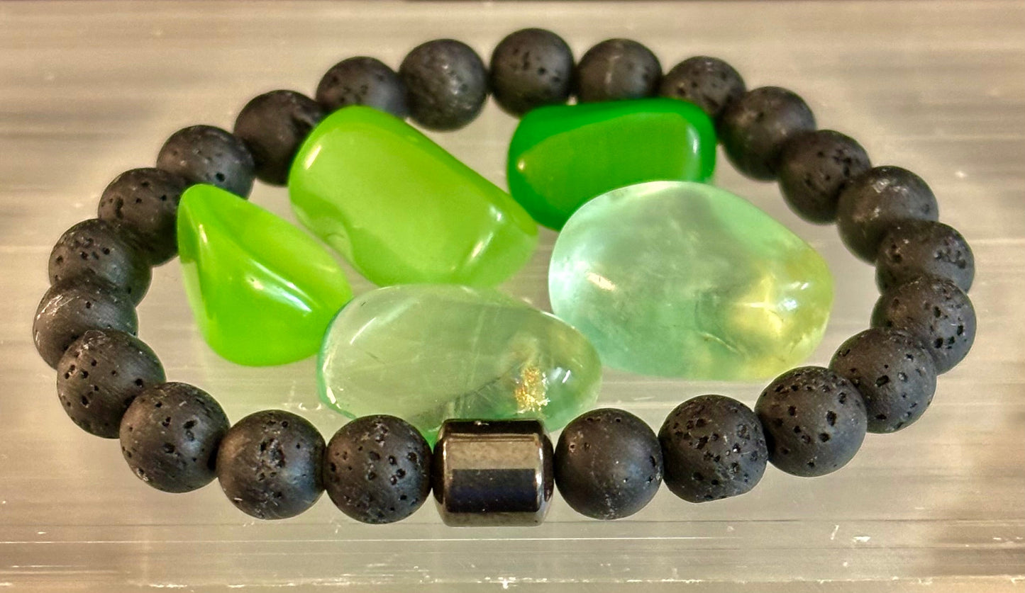 Men's Earth Energy Collection – 6 Choices - Natural Stone & Magnetic Bead Bracelets for Large Wrists