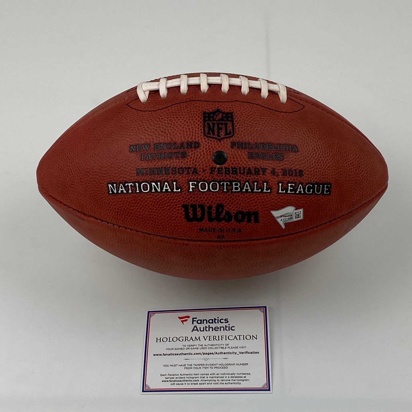 Autographed/Signed Carson Wentz Super Bowl LII Authentic The Duke Full Size Football Fanatics COA