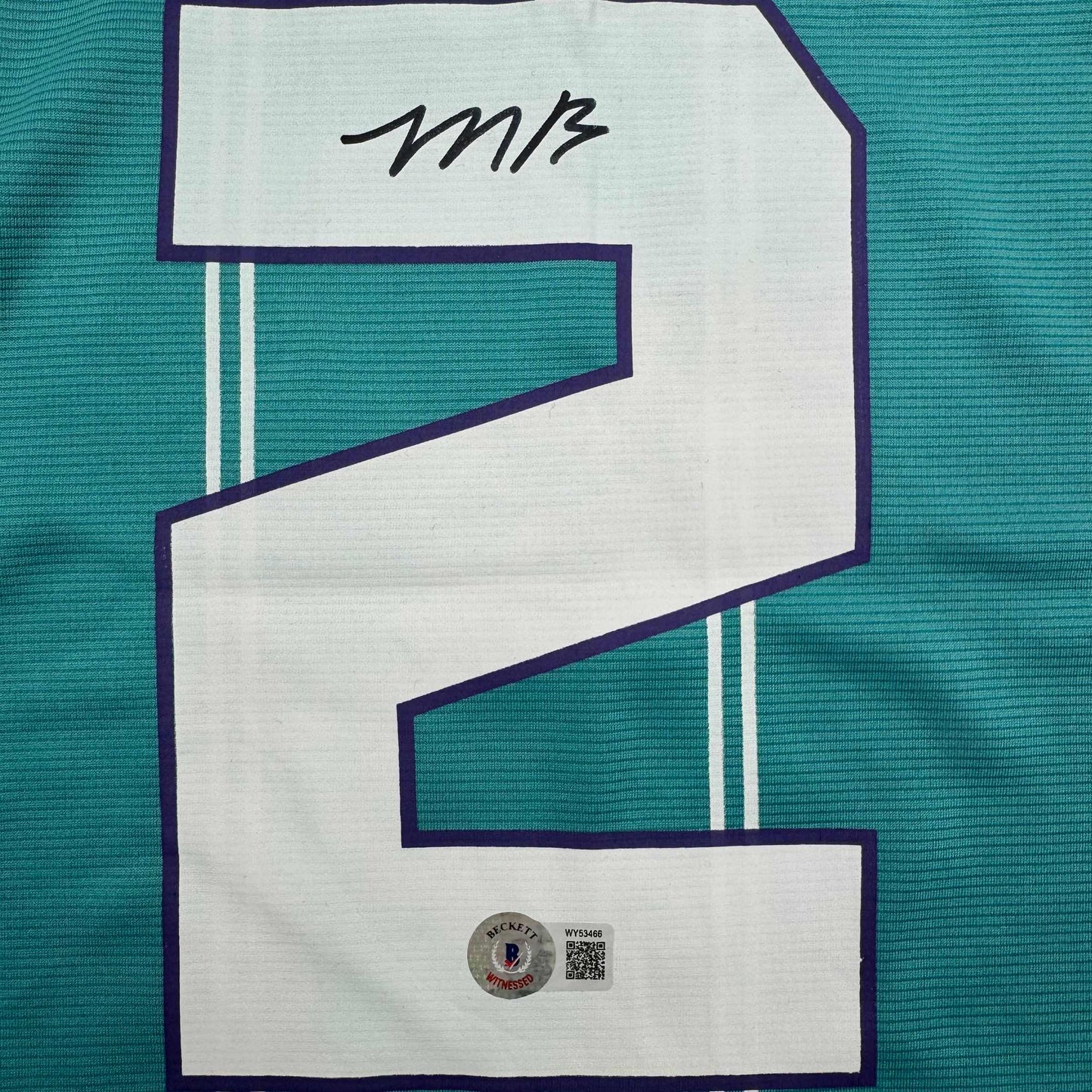 Autographed/Signed LaMelo Ball Charlotte Teal Basketball Jersey Beckett BAS COA
