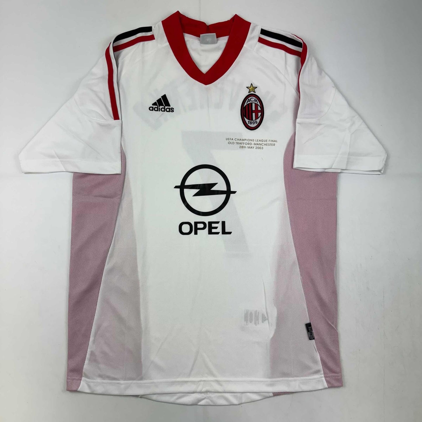 Autographed/Signed Andriy Shevchenko AC Milan White Soccer Futbol Jersey Beckett BAS COA