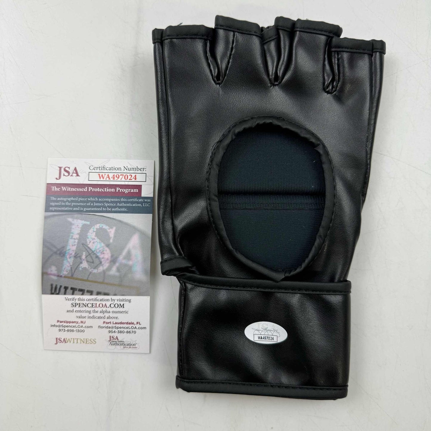 Autographed/Signed Shavkat Rakhmonov Black Fighting Glove JSA COA Auto