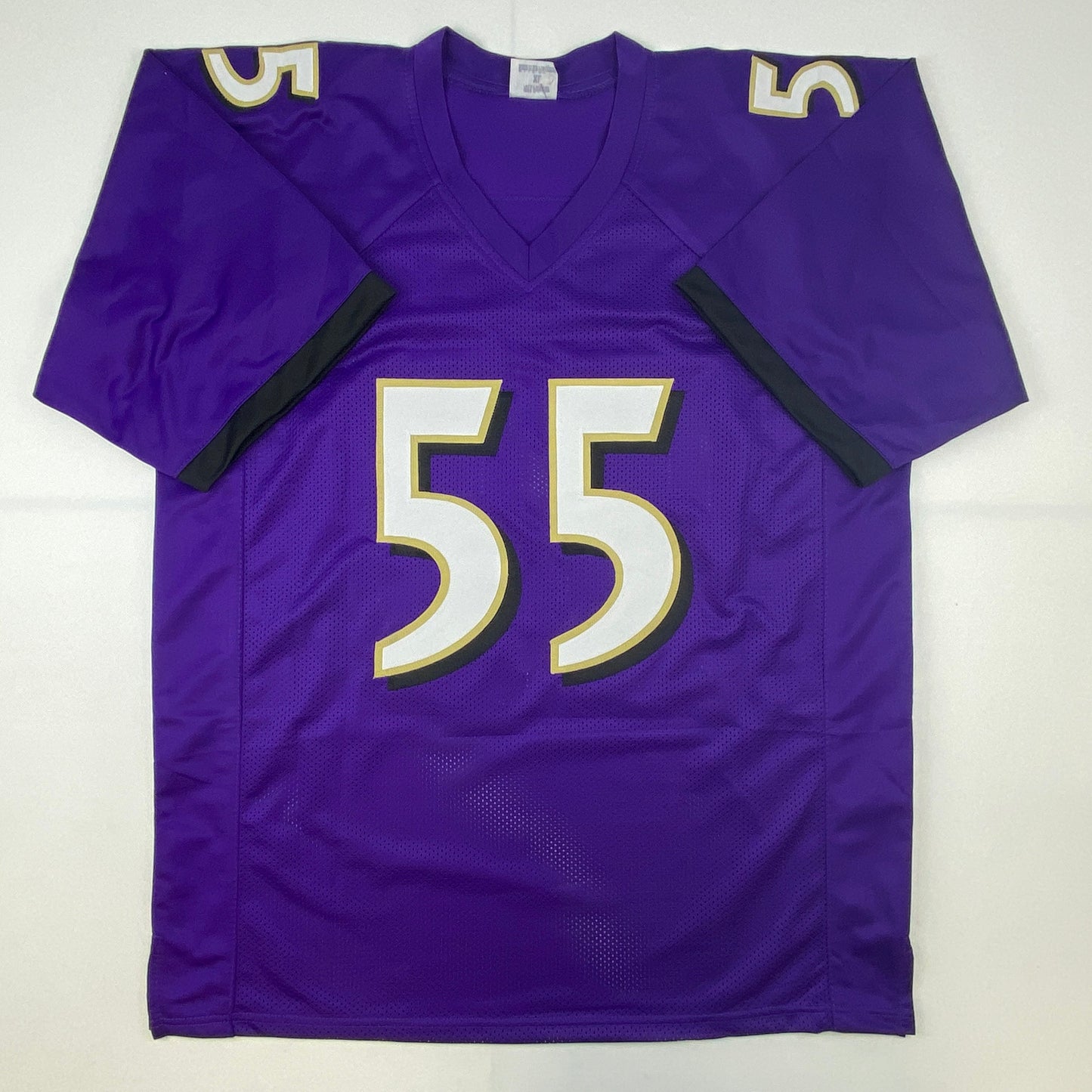 Autographed/Signed Terrell Suggs Baltimore Purple Football Jersey JSA COA