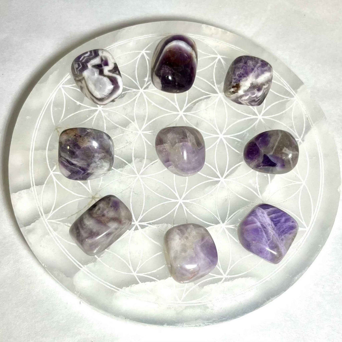 Chevron Amethyst Tumbled Stone