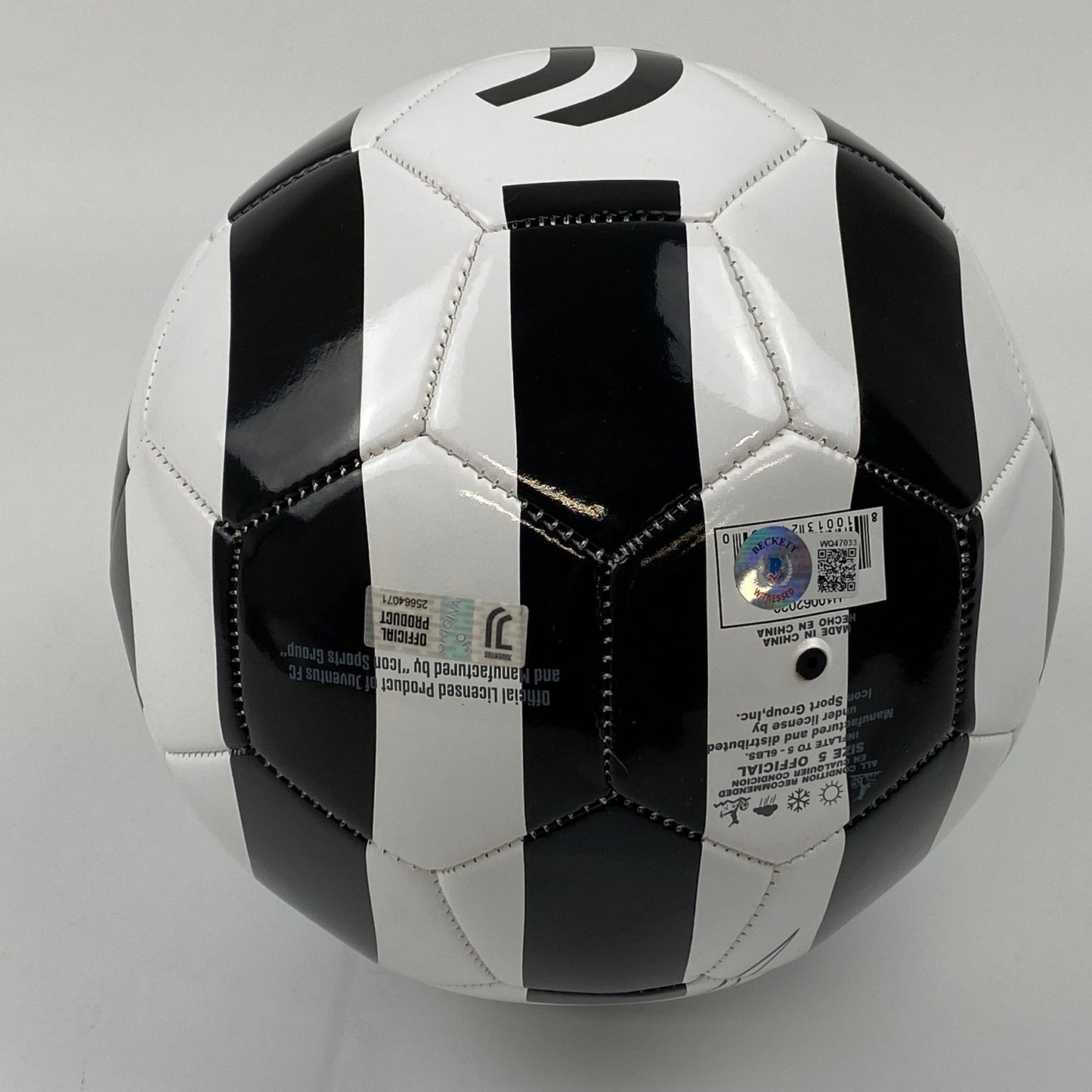 Autographed/Signed Cristiano Ronaldo Juventus Black/White Soccer Ball Beckett BAS COA