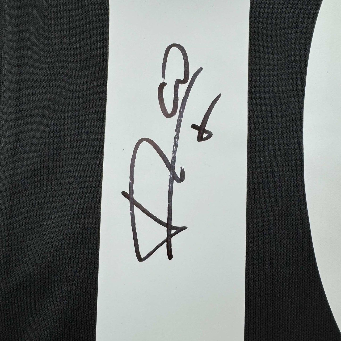 Framed Autographed/Signed Luis Figo 35x39 Real Madrid Black Soccer Jersey Beckett BAS COA