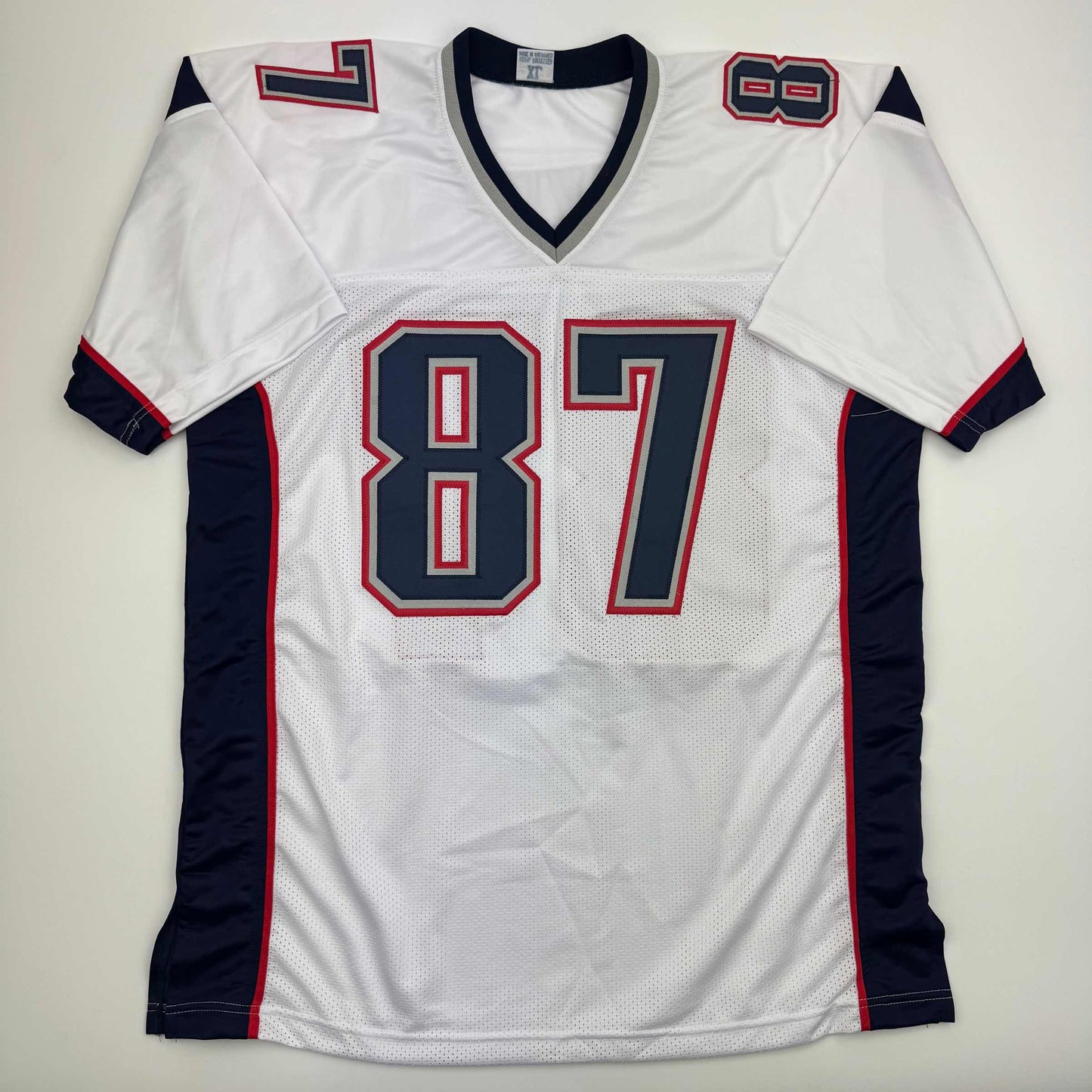 Autographed/Signed Rob Gronkowski New England White Football Jersey Steiner COA